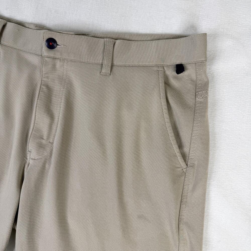Halsey Sport Shorts Beige Mens 38 Microfiber Chino Stretch 9.5" Summer Casual